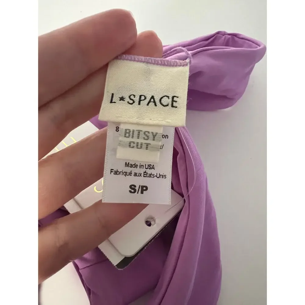 NWT L*Space Women's Cabana Bitsy Bikini Swim Bottom High Leg Jewel Purple Size S